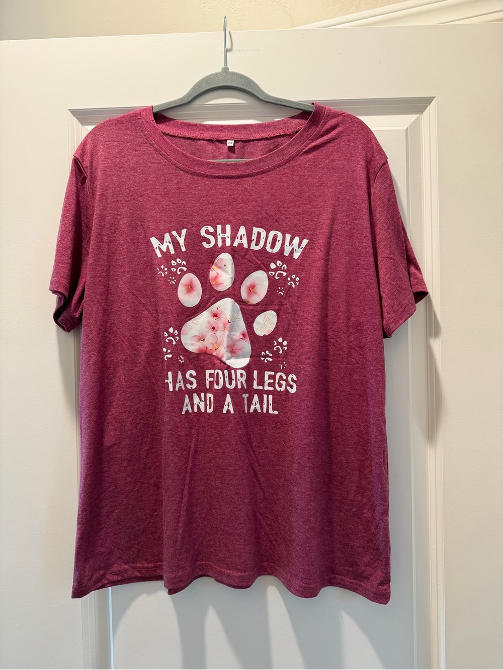 Pet Lover Maroon Paw Print T-Shirt